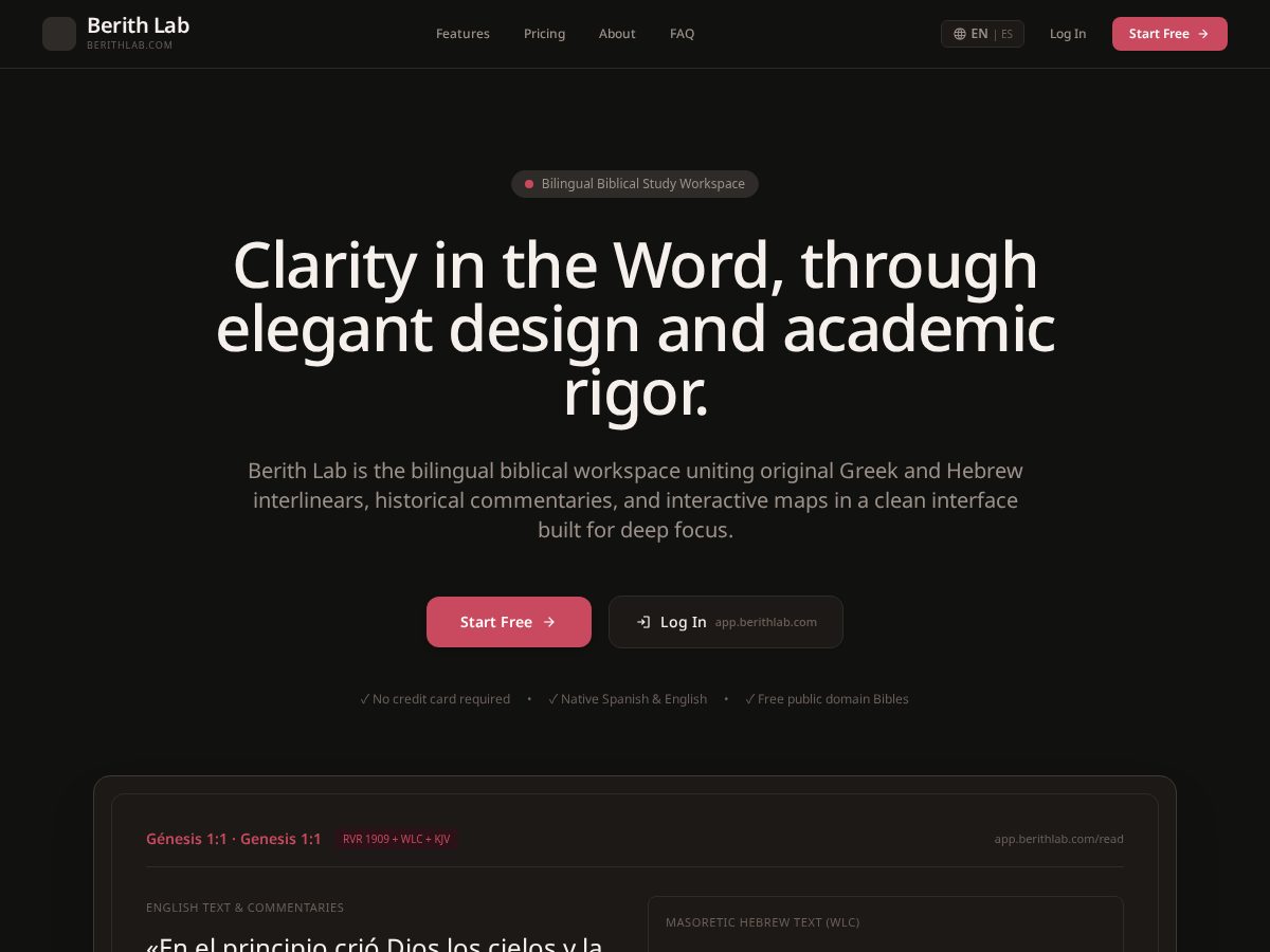 Landing-page snapshot of berithlab.com