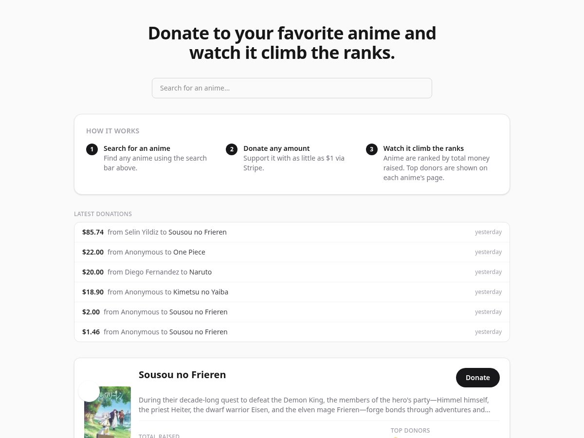 Landing-page snapshot of betteranimelist.com