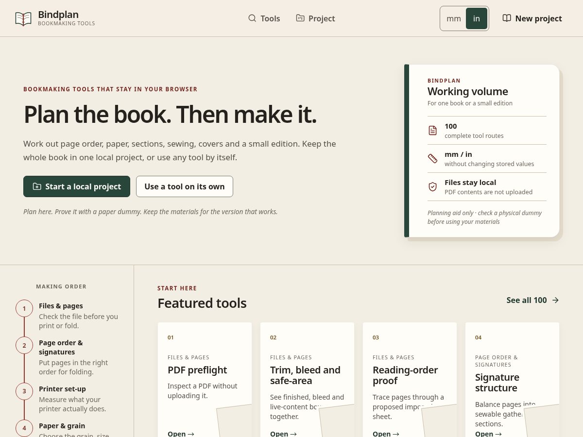 Landing-page snapshot of bindplan.fyi