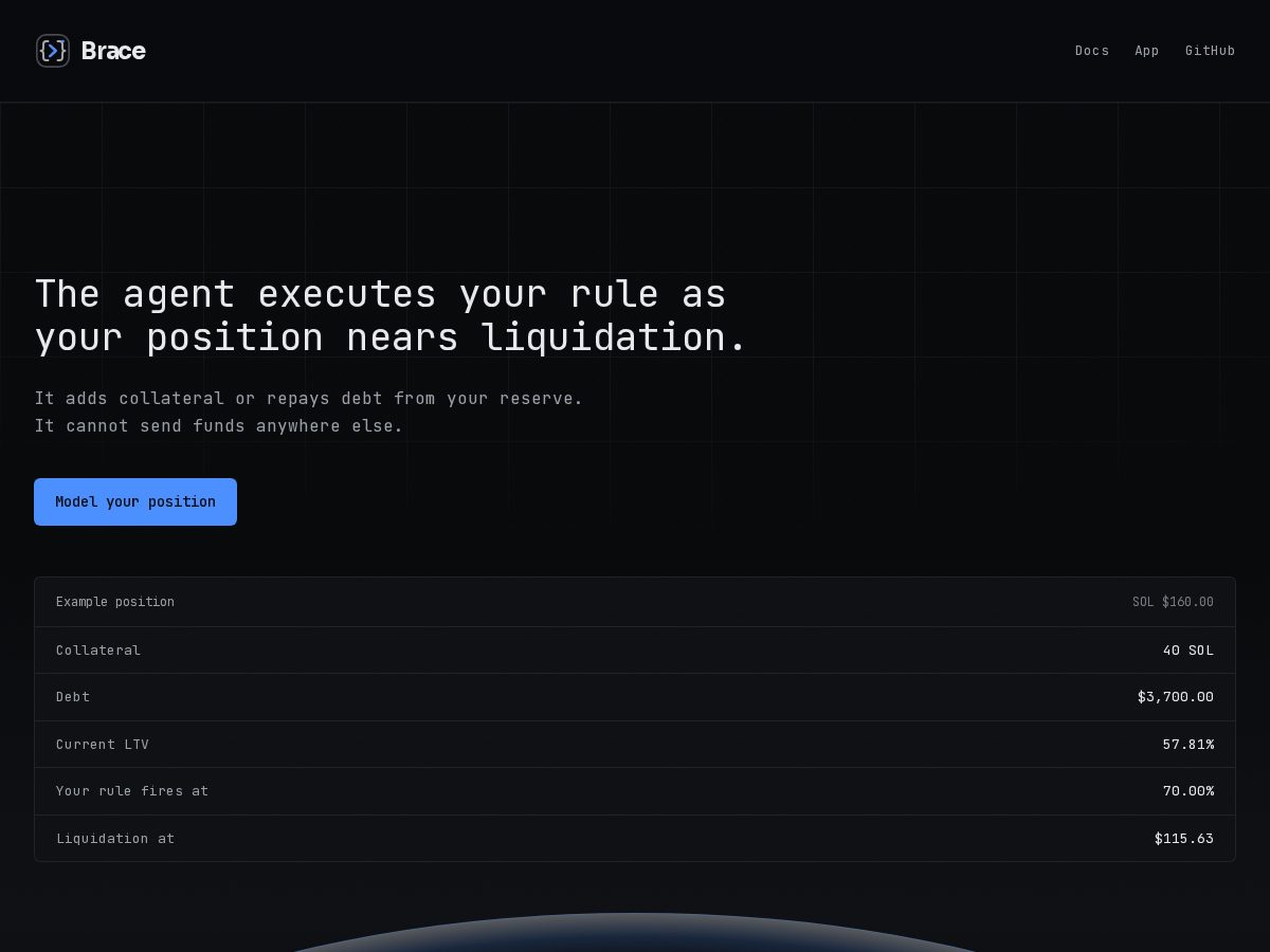 Landing-page snapshot of brace.best