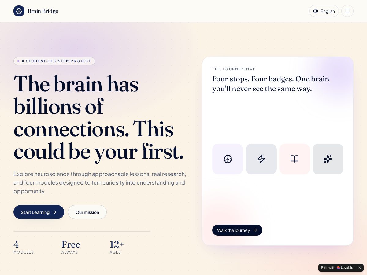 Landing-page snapshot of brainbridgebeyond.org