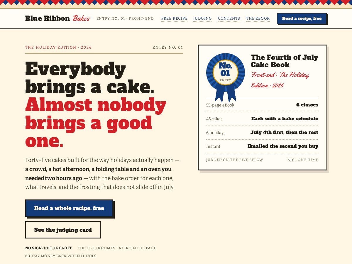 Landing-page snapshot of bringacake.online