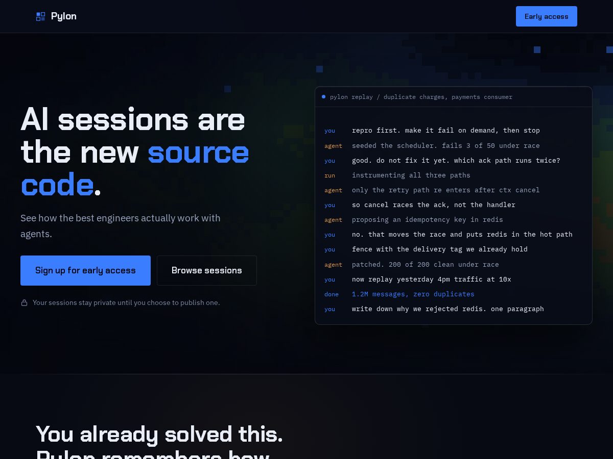Landing-page snapshot of buildpylon.com