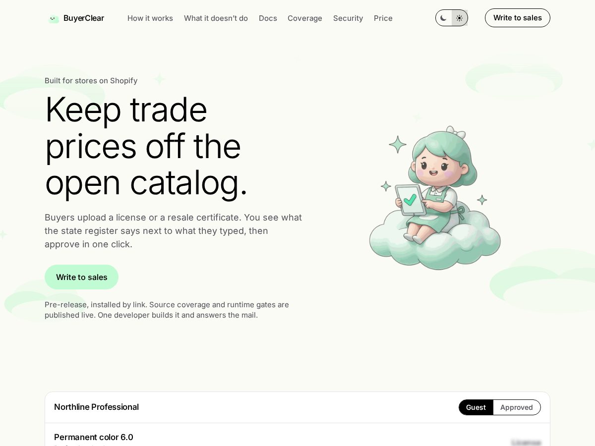 Landing-page snapshot of buyerclear.com
