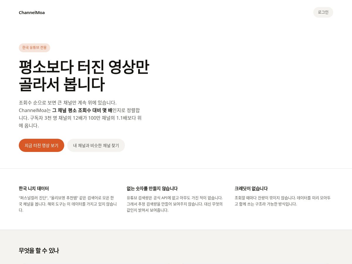 Landing-page snapshot of channelmoa.app