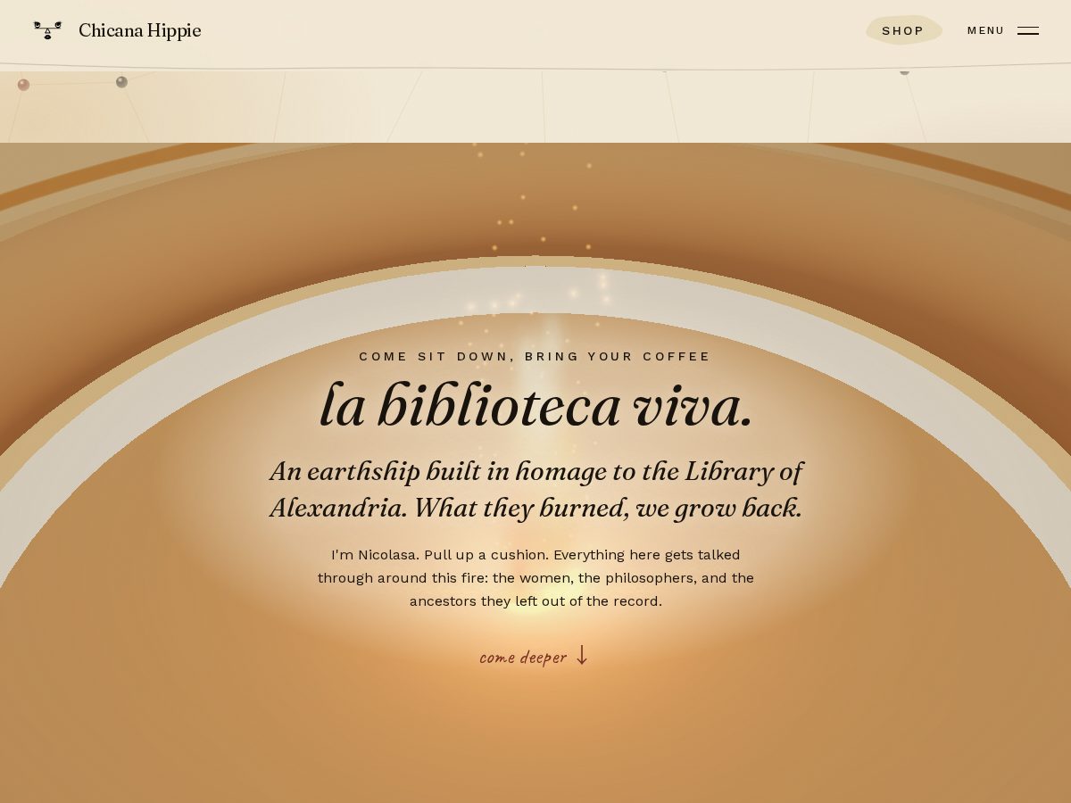 Landing-page snapshot of chicanahippieltd.com