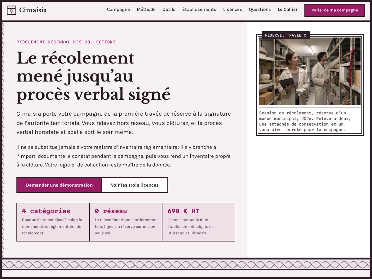 Landing-page snapshot of cimaisia.com