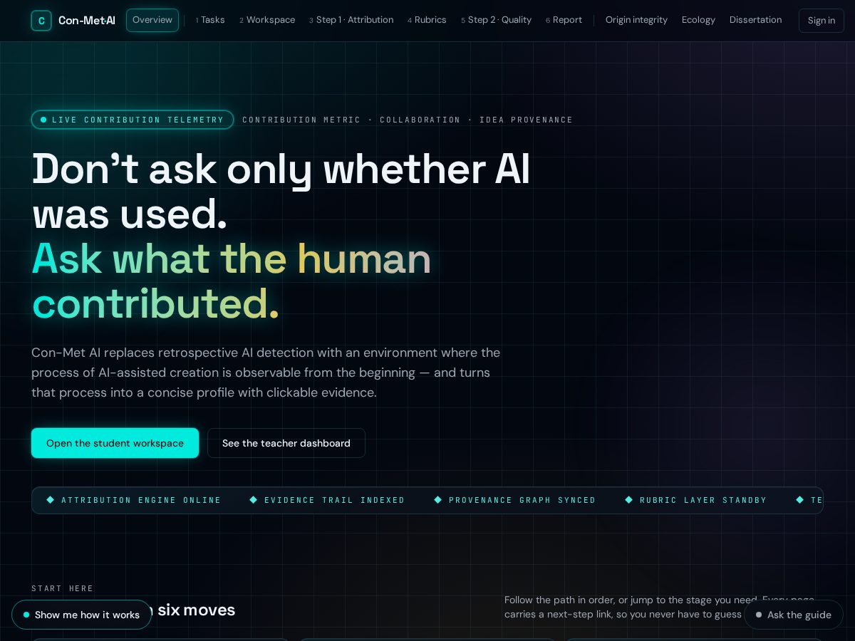 Landing-page snapshot of conmetai.com