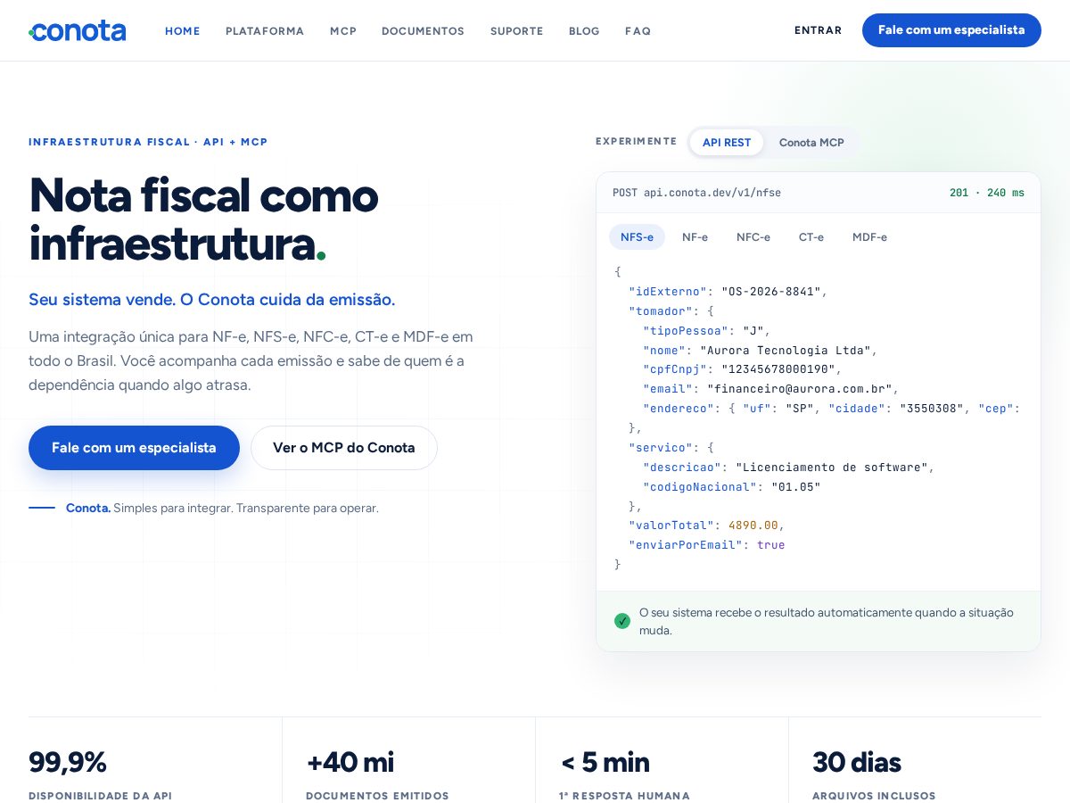 Landing-page snapshot of conota.dev