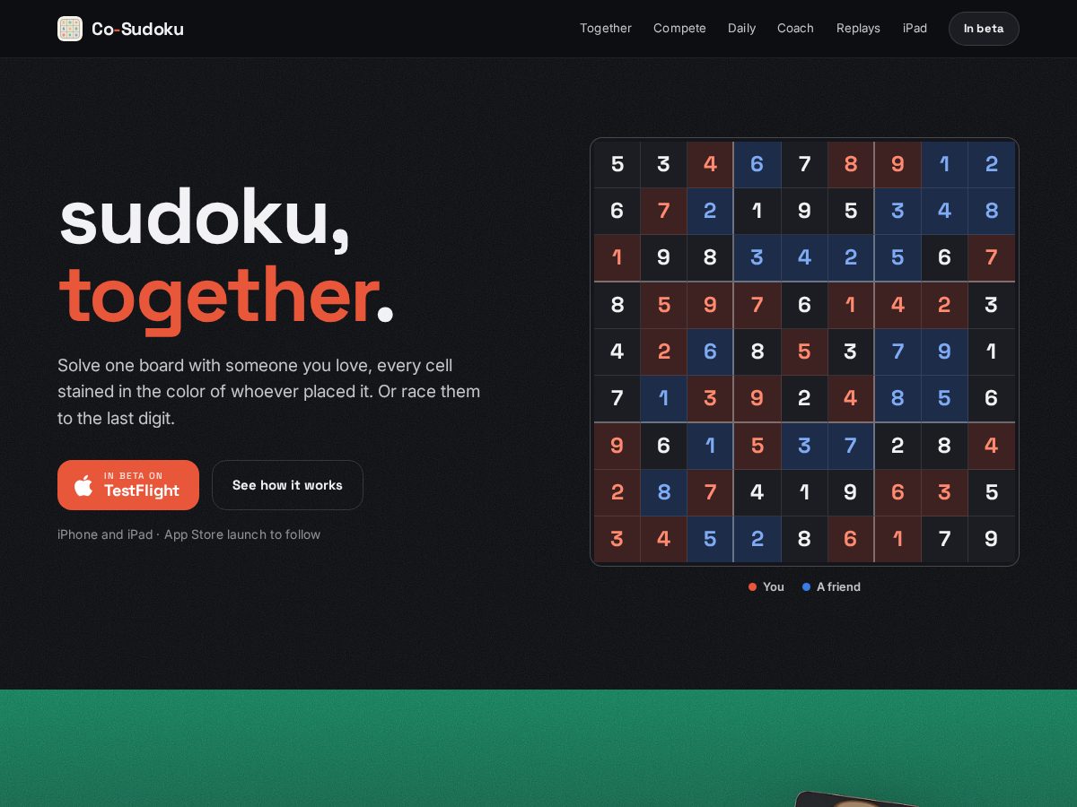 Landing-page snapshot of cosudoku.app