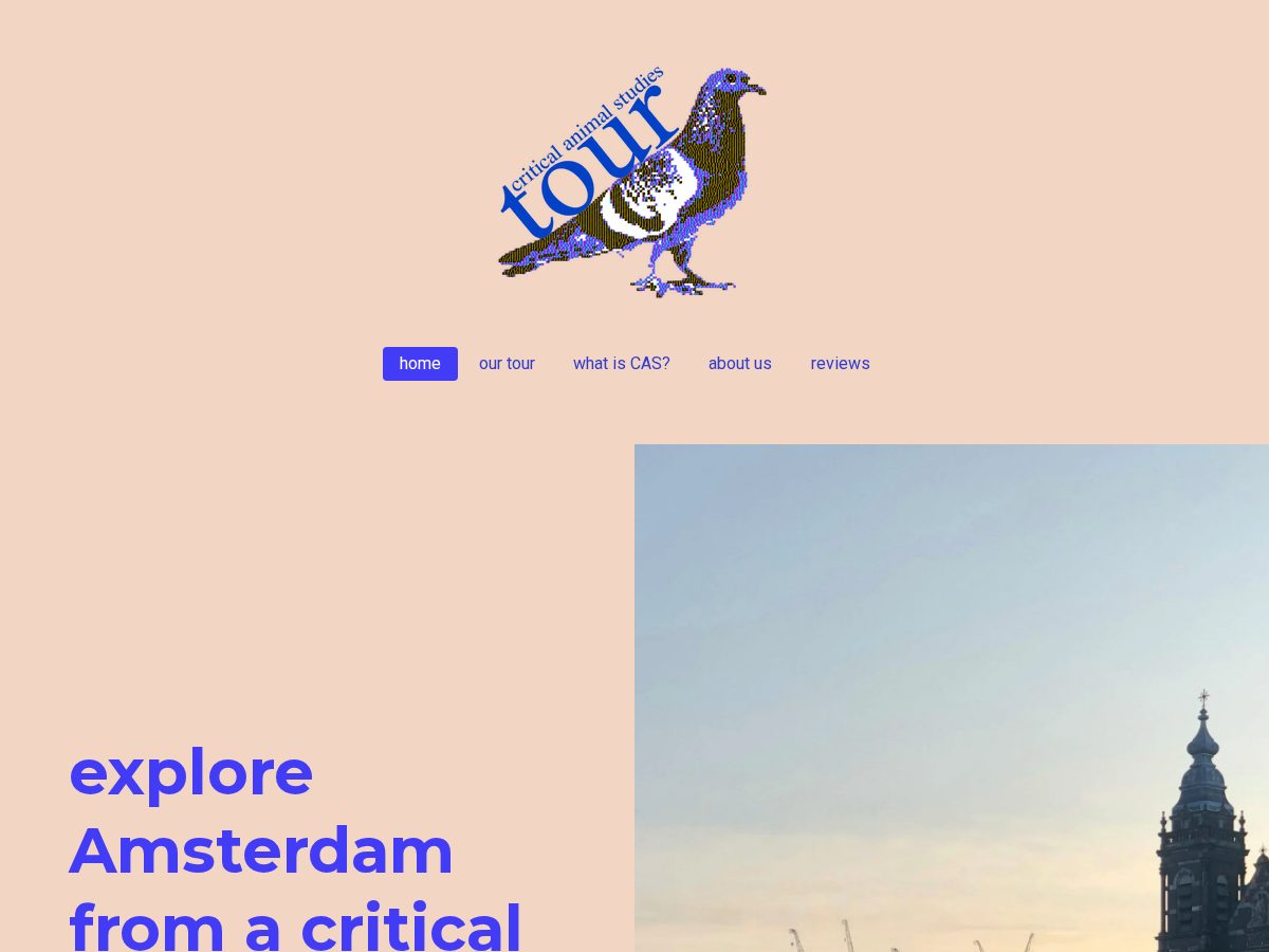 Landing-page snapshot of criticalanimalstudiestour.com