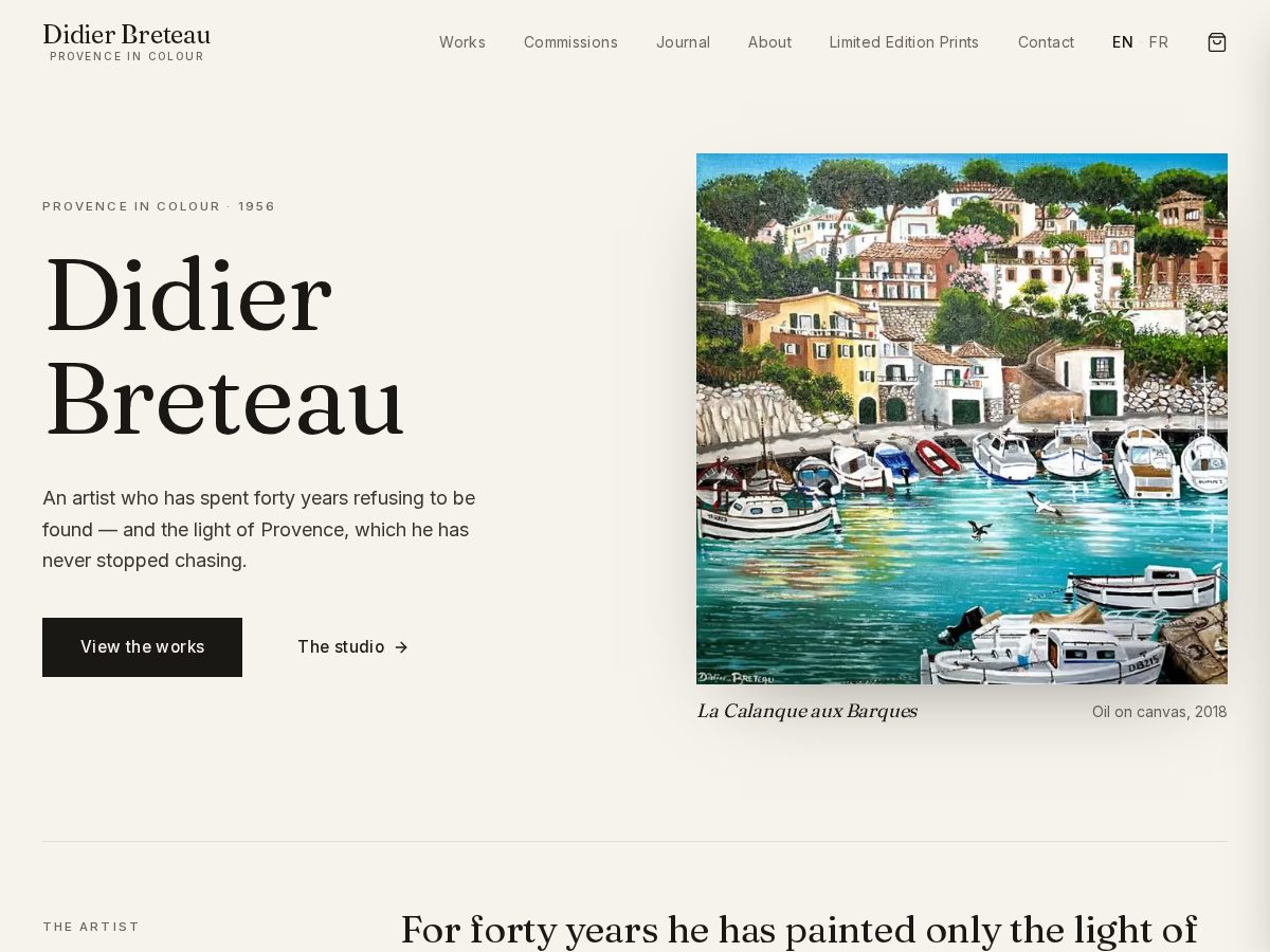 Landing-page snapshot of didierbreteau.com