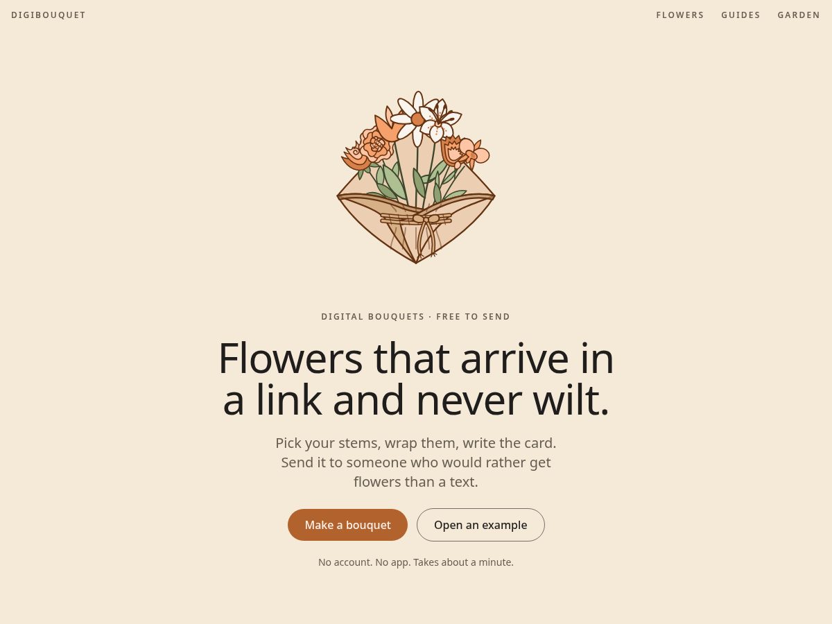 Landing-page snapshot of digi-bouquets.com