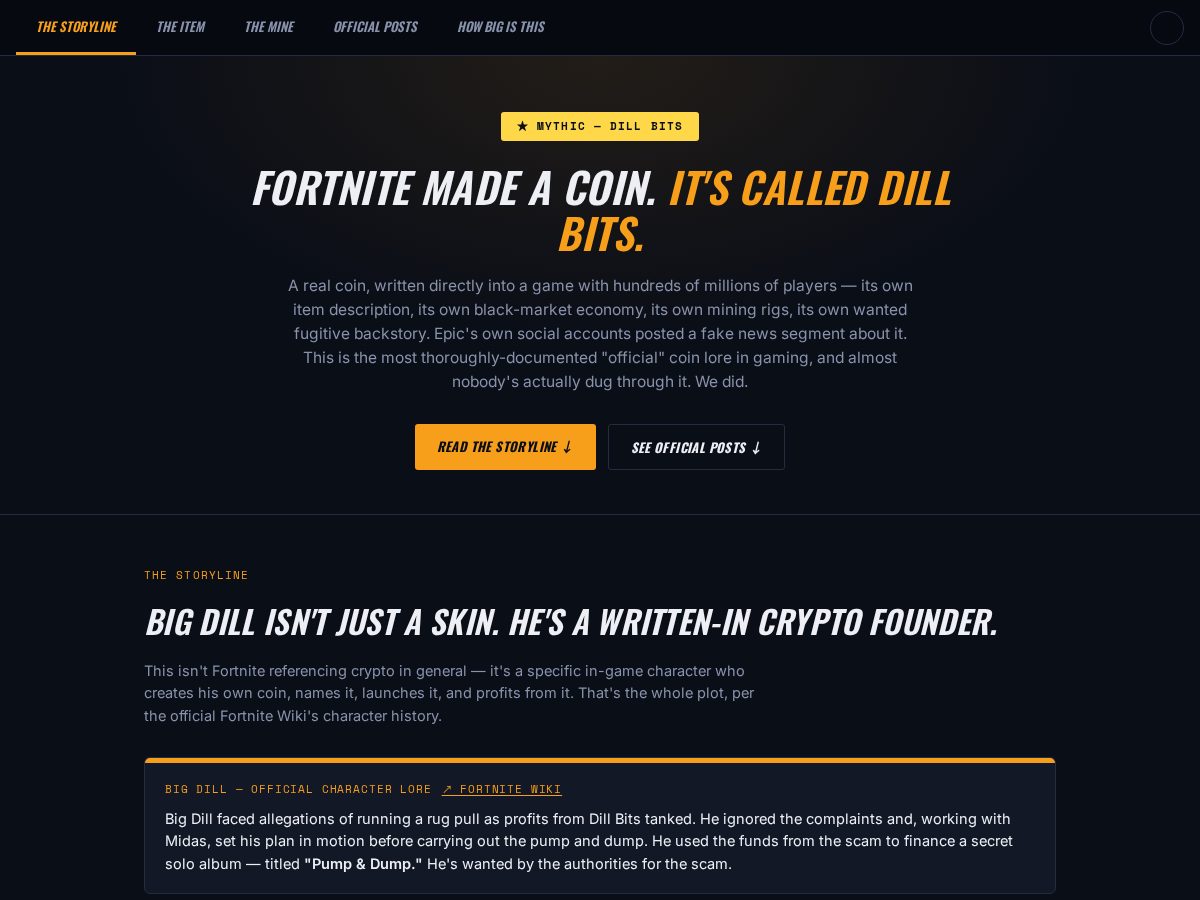 Landing-page snapshot of dillbits.lol
