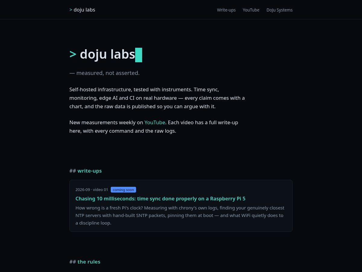 Landing-page snapshot of dojulabs.com