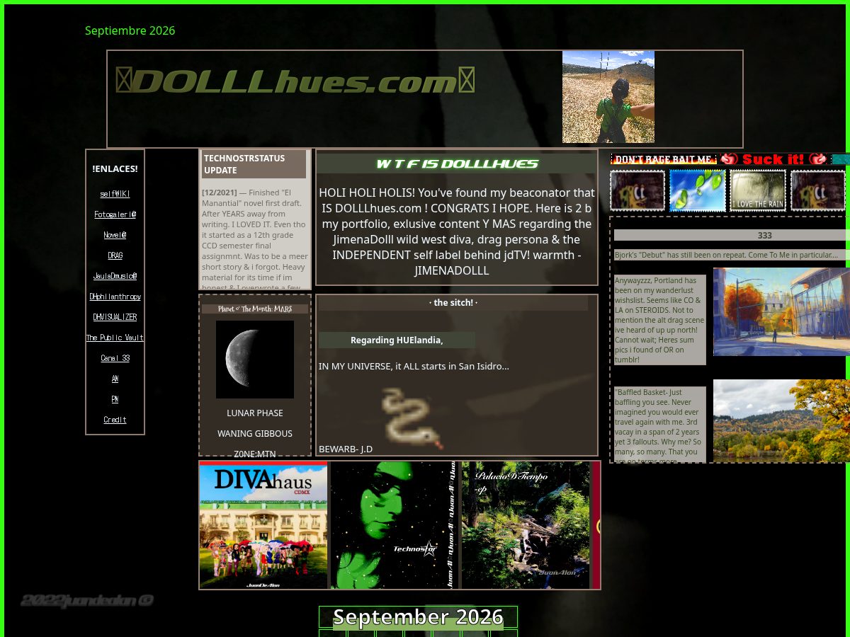 Landing-page snapshot of dolllhues.com