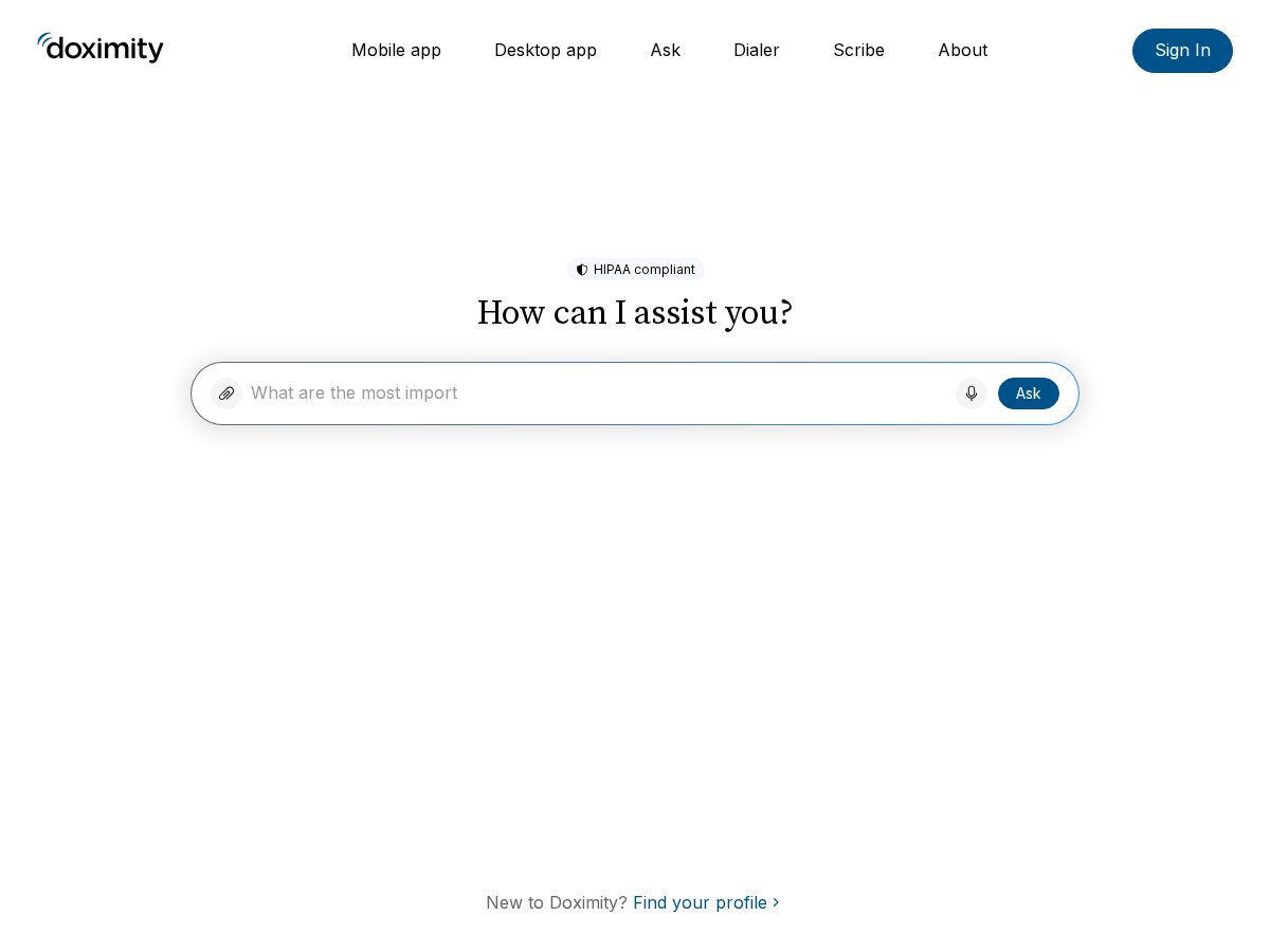 Landing-page snapshot of doximityask.com