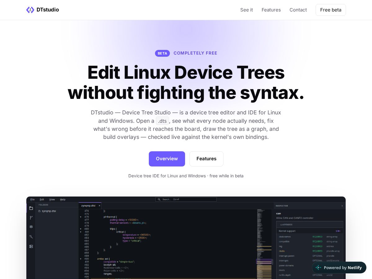 Landing-page snapshot of dt-studio.dev