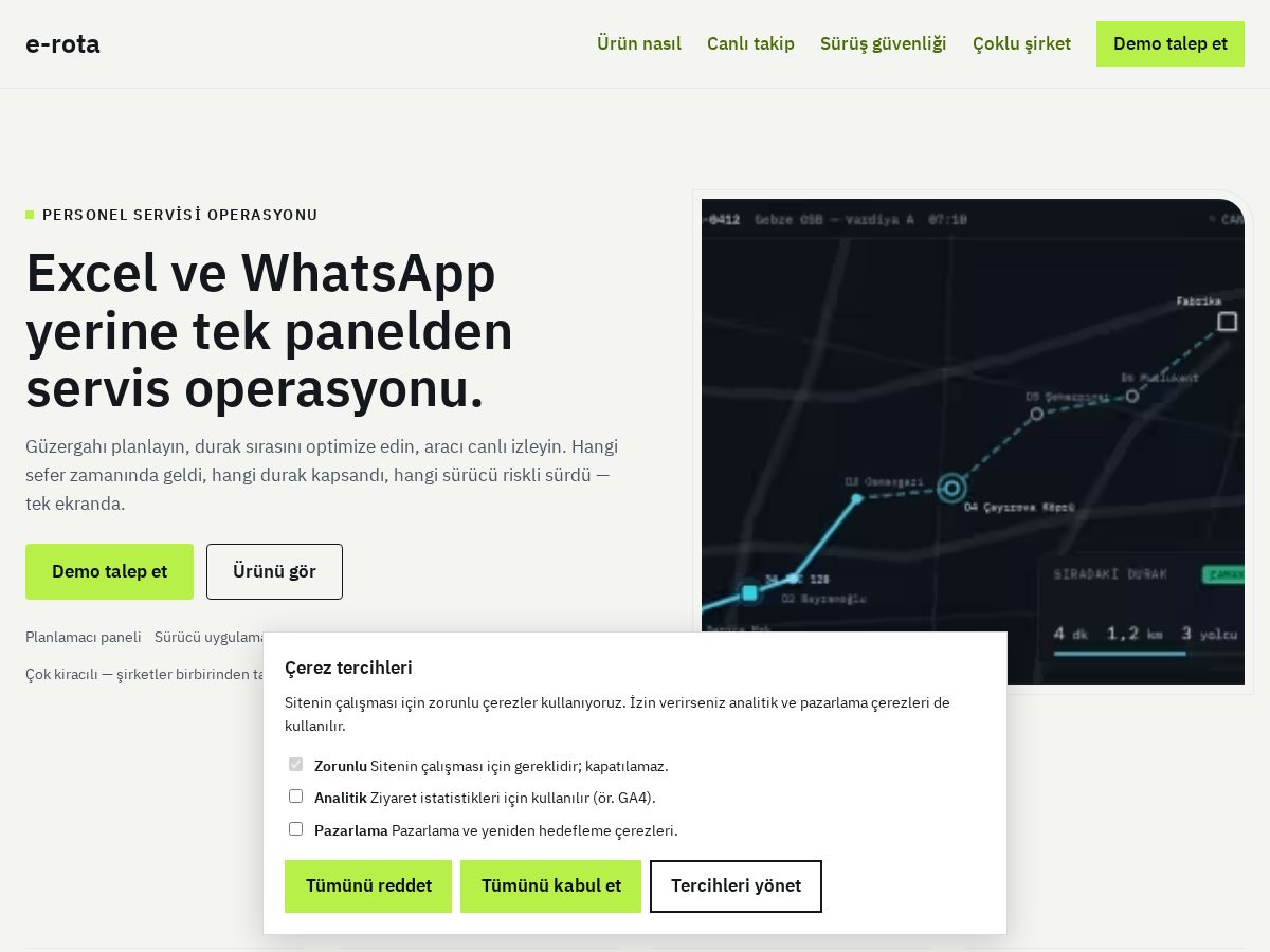Landing-page snapshot of e-rota.com