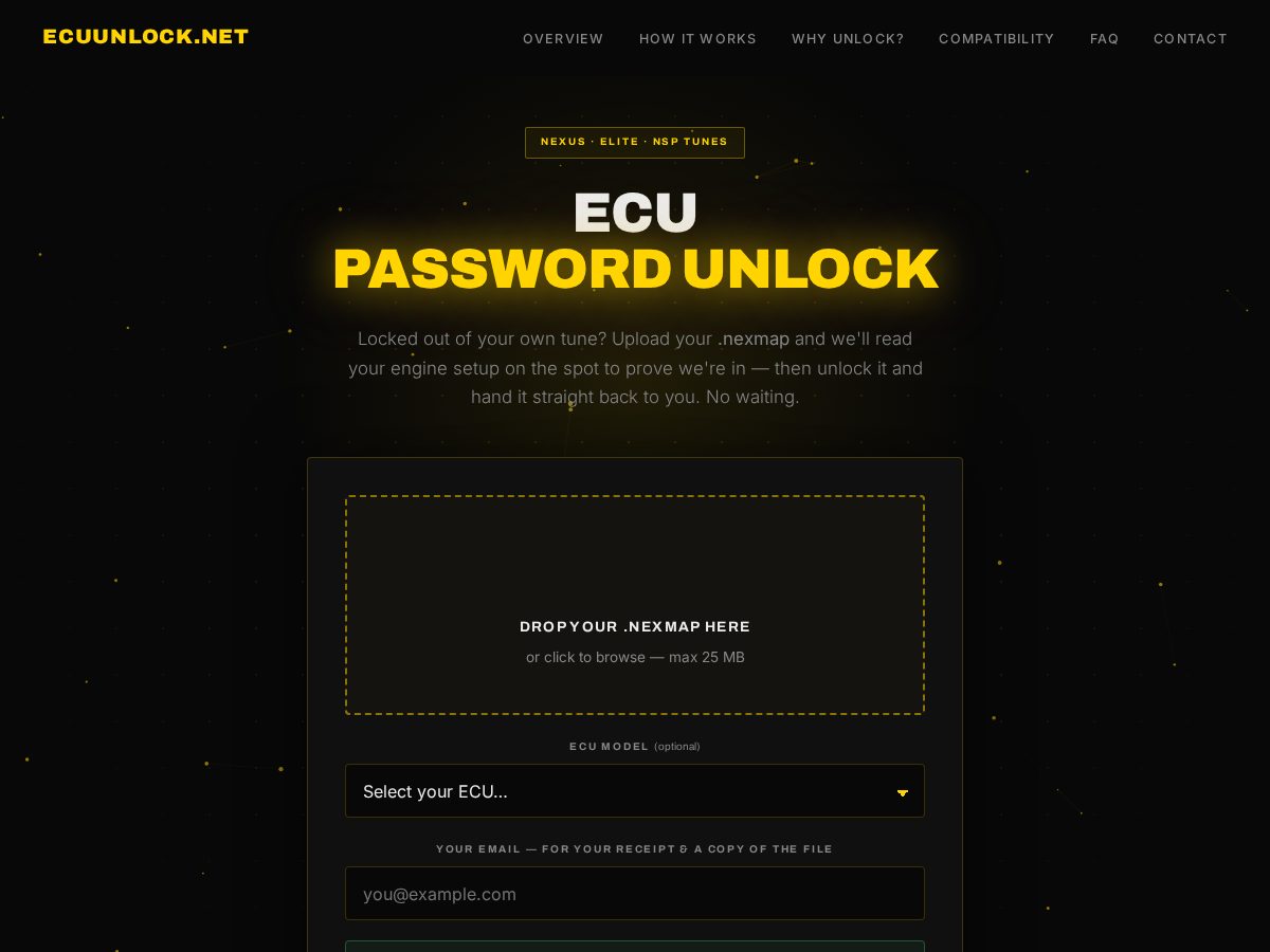 Landing-page snapshot of ecuunlock.net