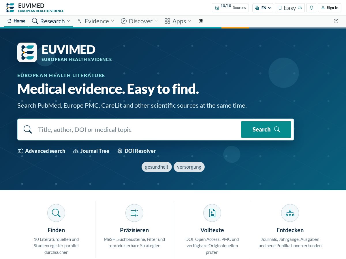 Landing-page snapshot of euvimed.com
