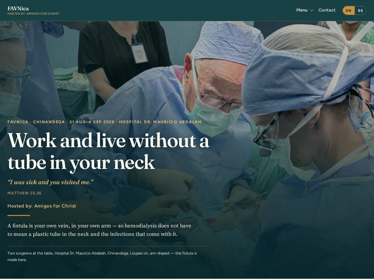 Landing-page snapshot of favnica.org