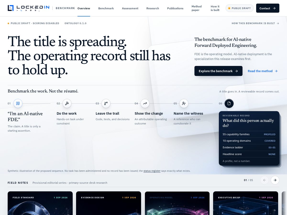 Landing-page snapshot of fdebenchmark.dev