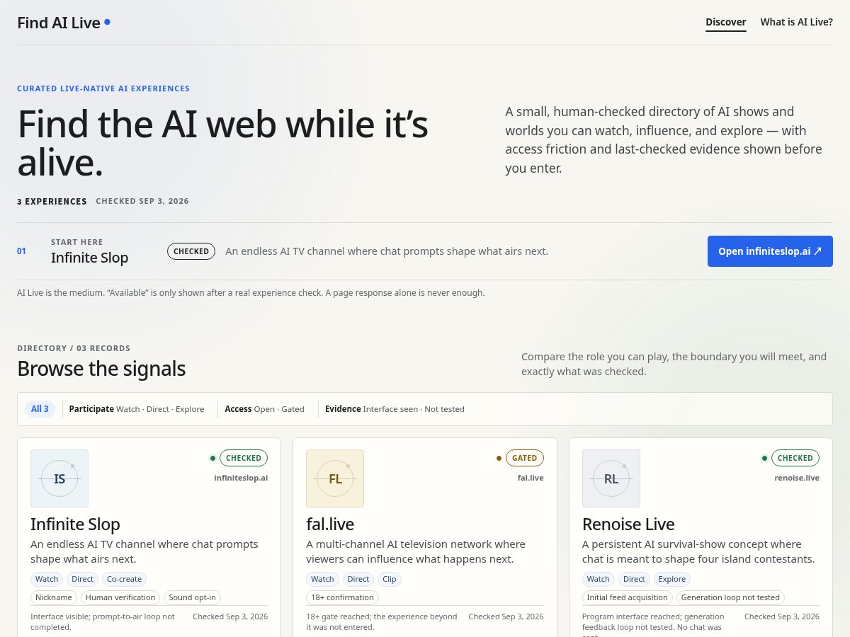 Landing-page snapshot of findailive.com