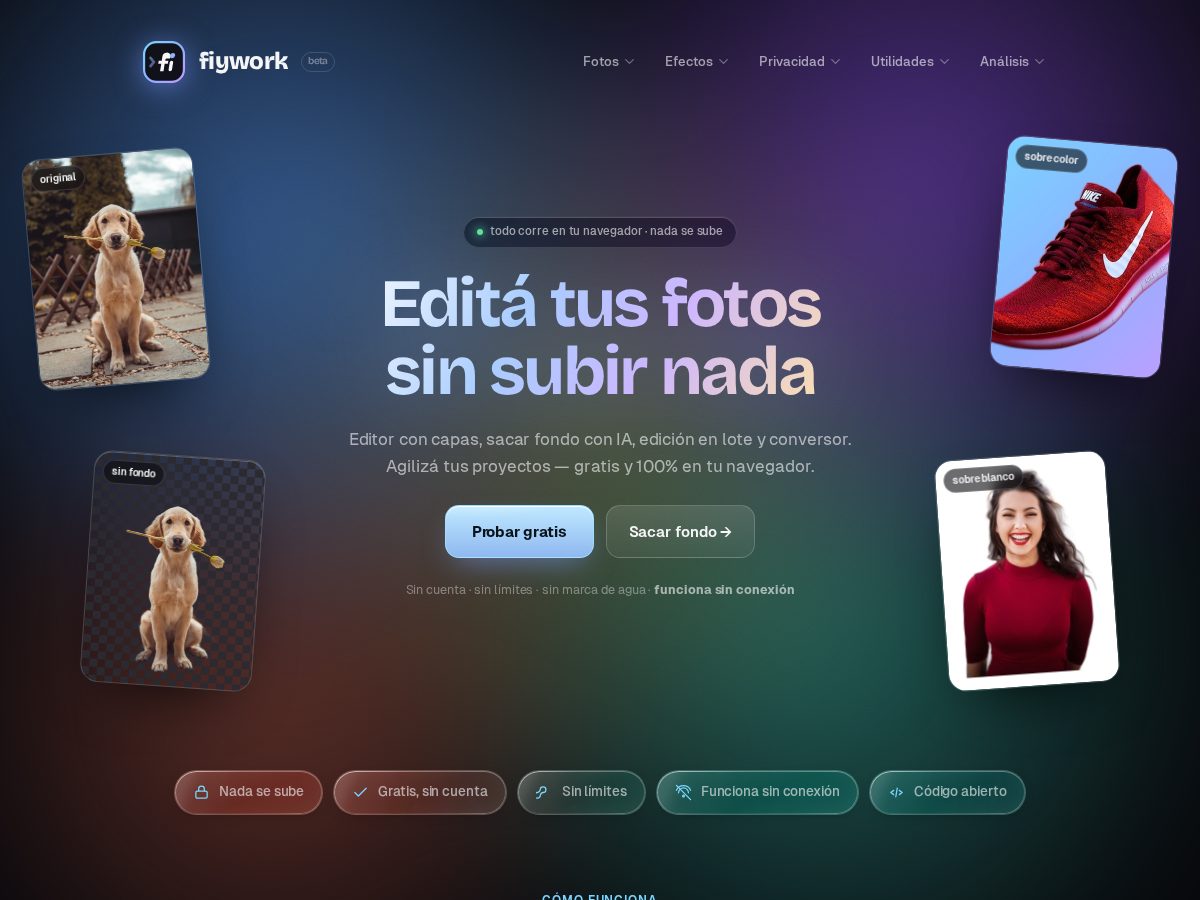 Landing-page snapshot of fiywork.com