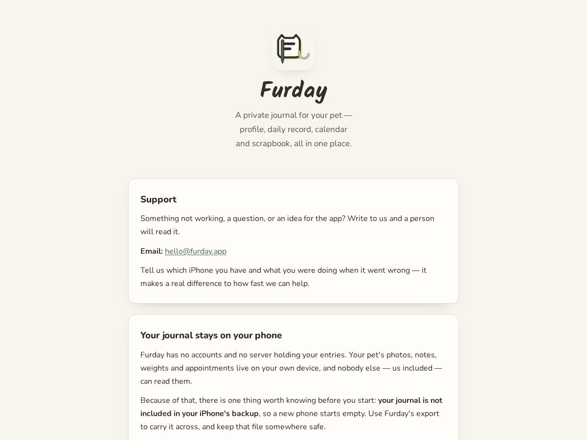 Landing-page snapshot of furday.app