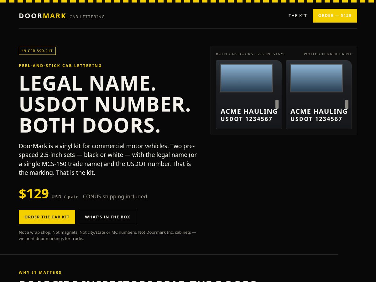 Landing-page snapshot of getdoormark.com