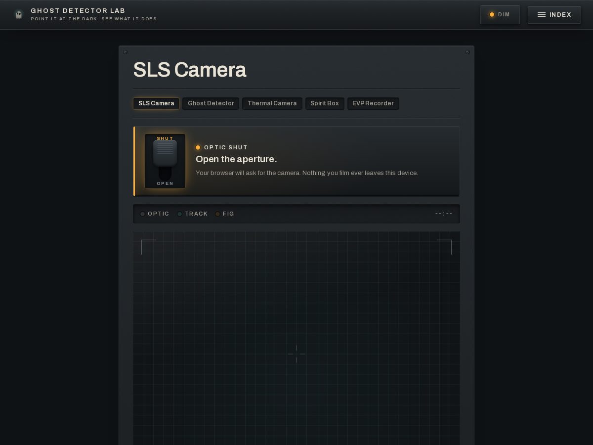 Landing-page snapshot of ghostdetectorlab.com