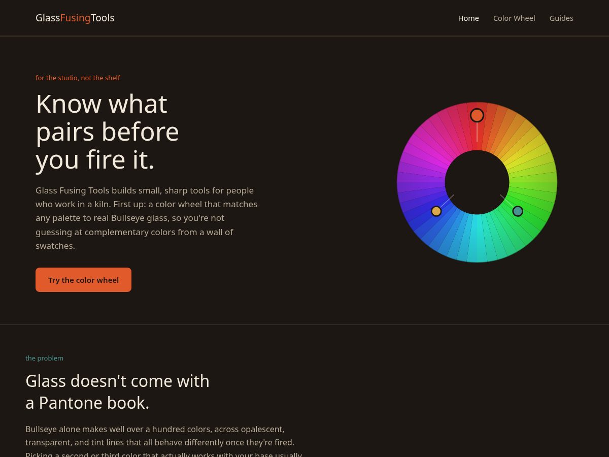Landing-page snapshot of glassfusingtools.com