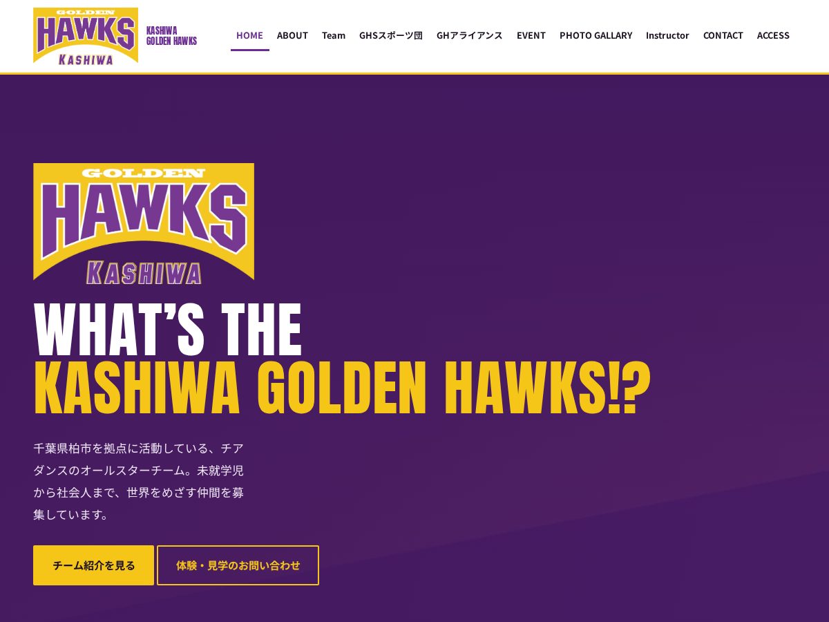 Landing-page snapshot of goldenhawkscheerdance.com