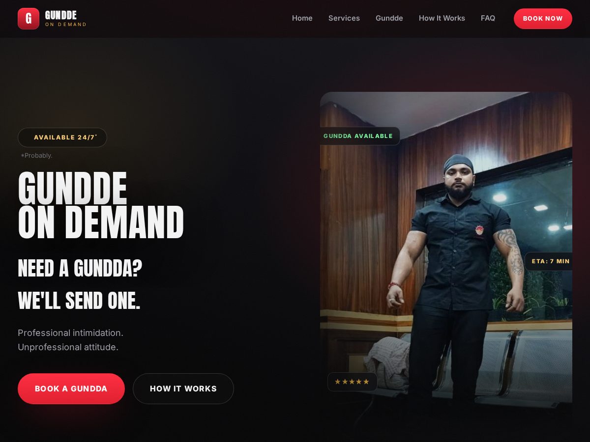 Landing-page snapshot of gunddeondemand.com