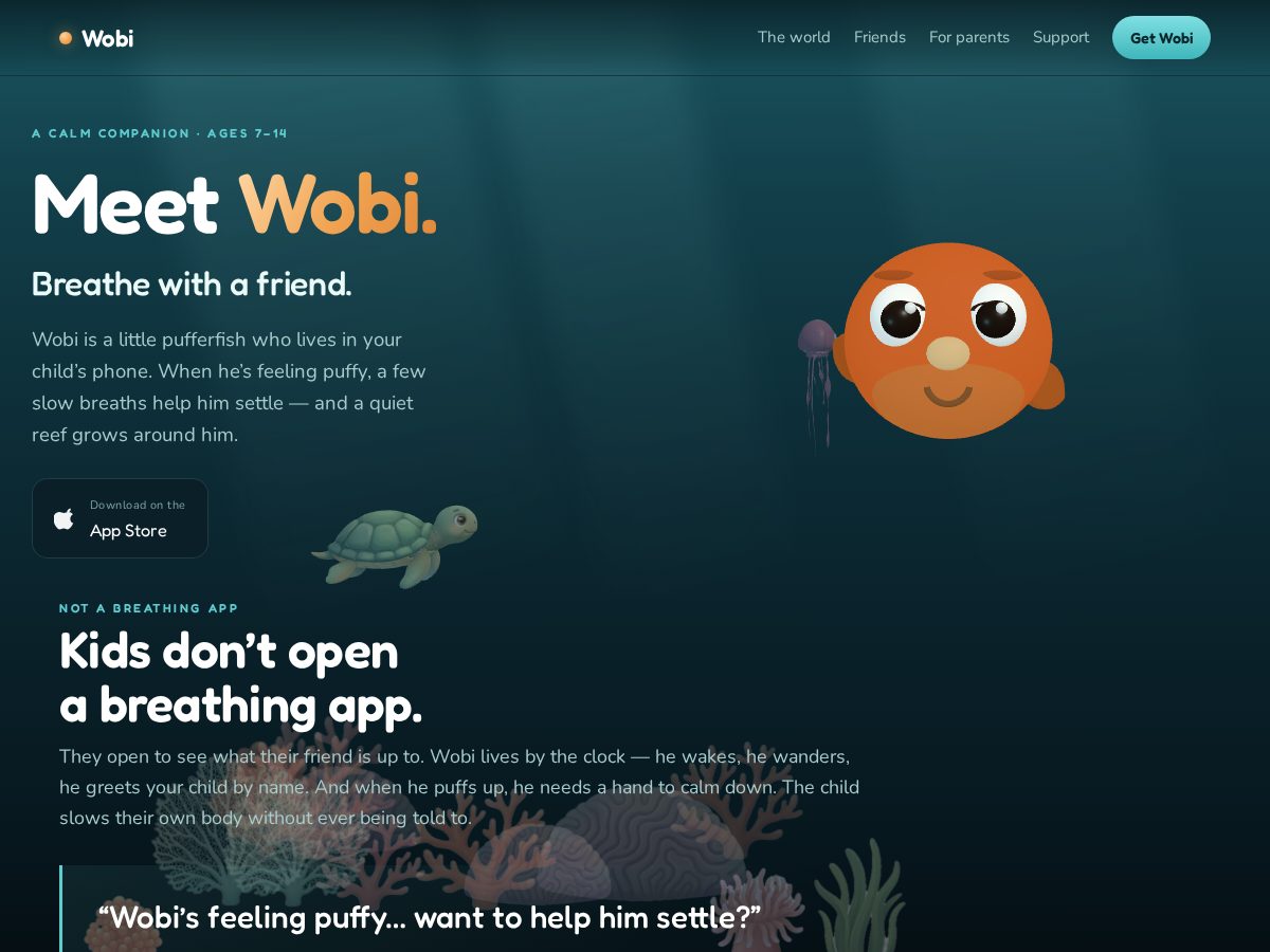 Landing-page snapshot of hellowobi.app
