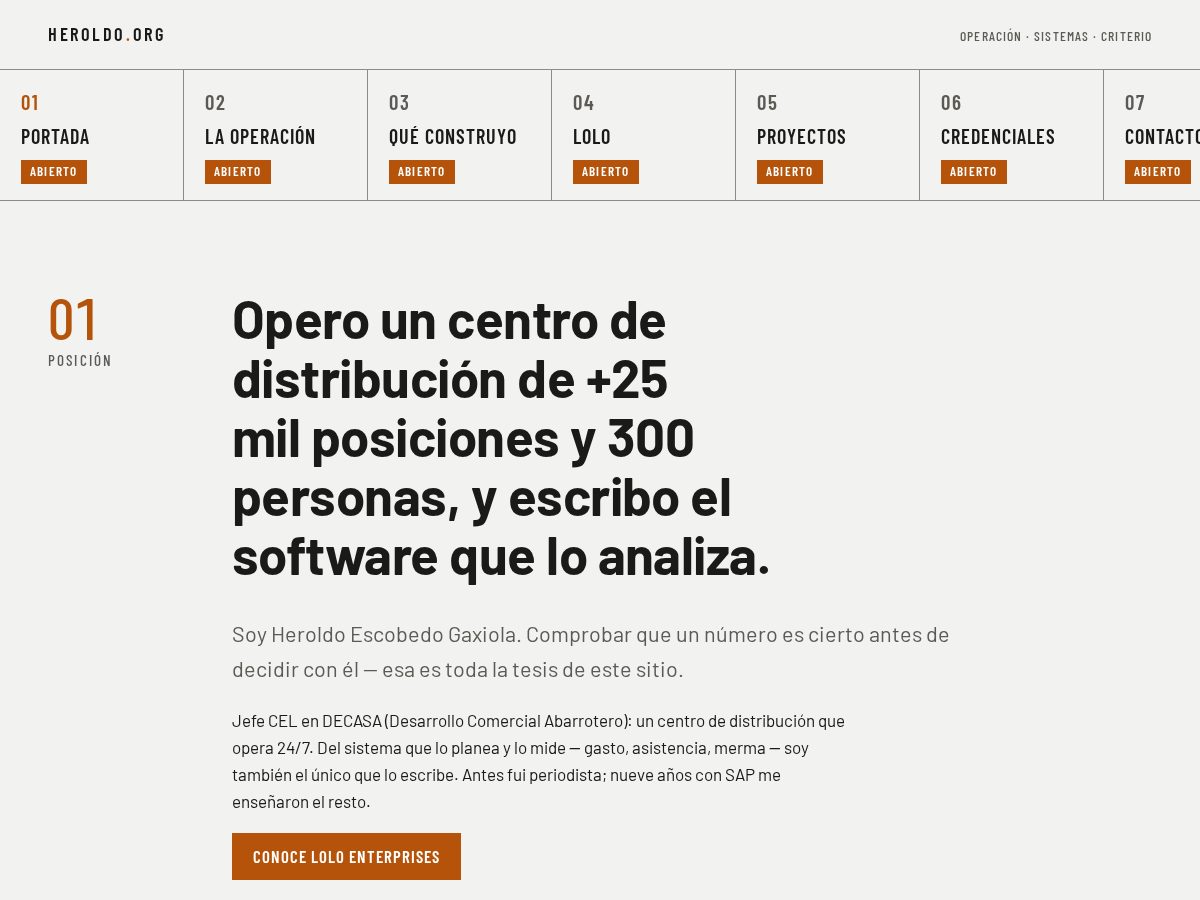Landing-page snapshot of heroldo.org