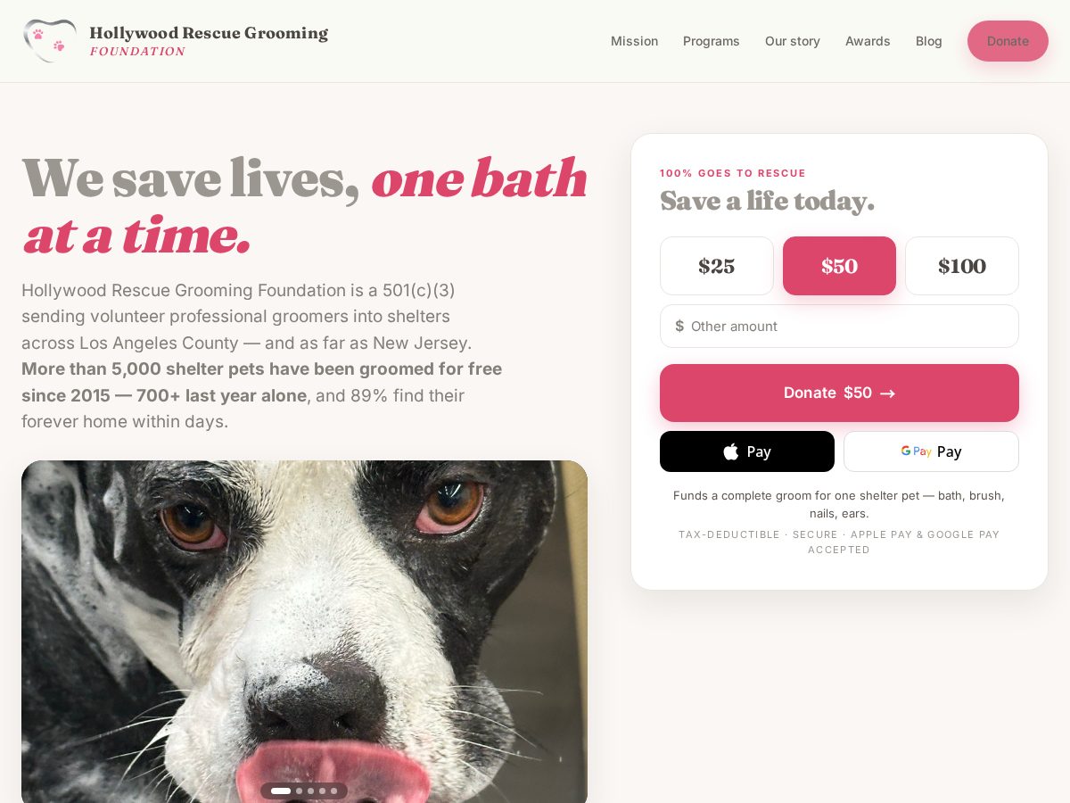 Landing-page snapshot of hollywoodpetcenter.com