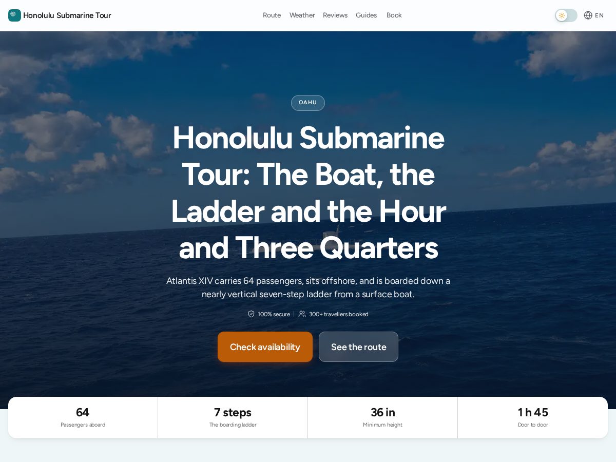 Landing-page snapshot of honolulusubmarinetour.com