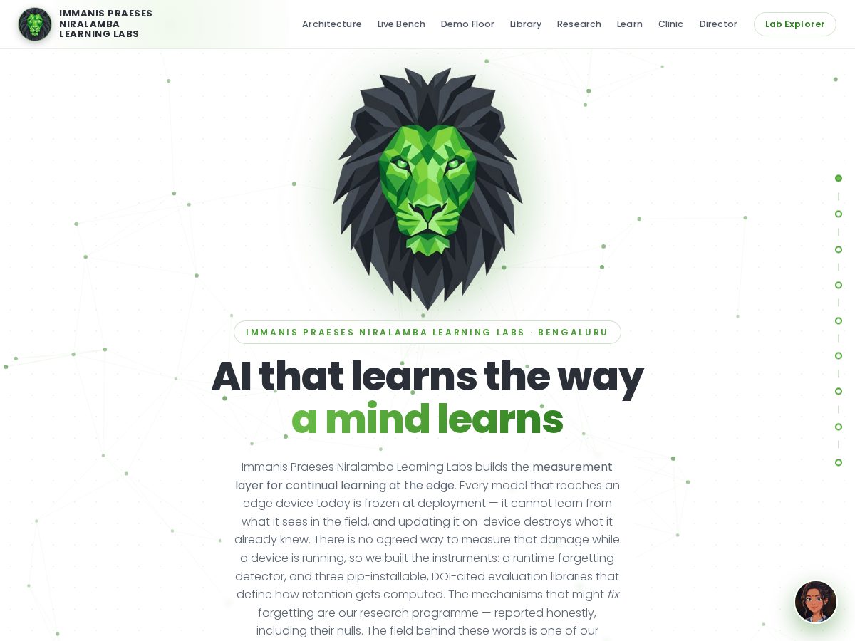 Landing-page snapshot of immanispraesesniralamba.com