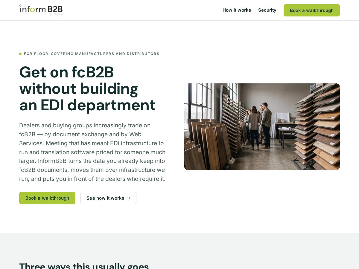 Landing-page snapshot of informb2b.com