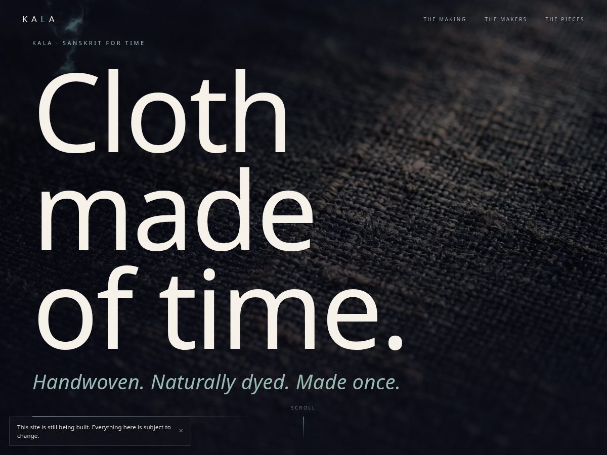 Landing-page snapshot of kalahandmade.com