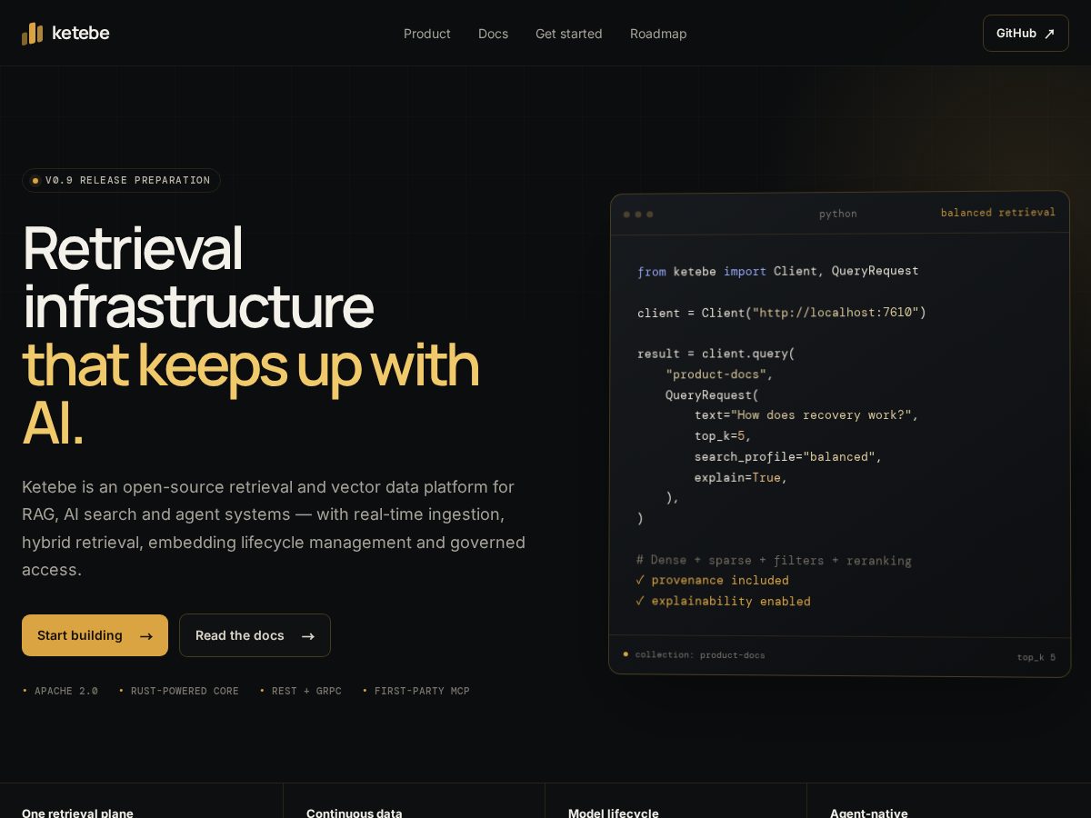Landing-page snapshot of ketebe.dev