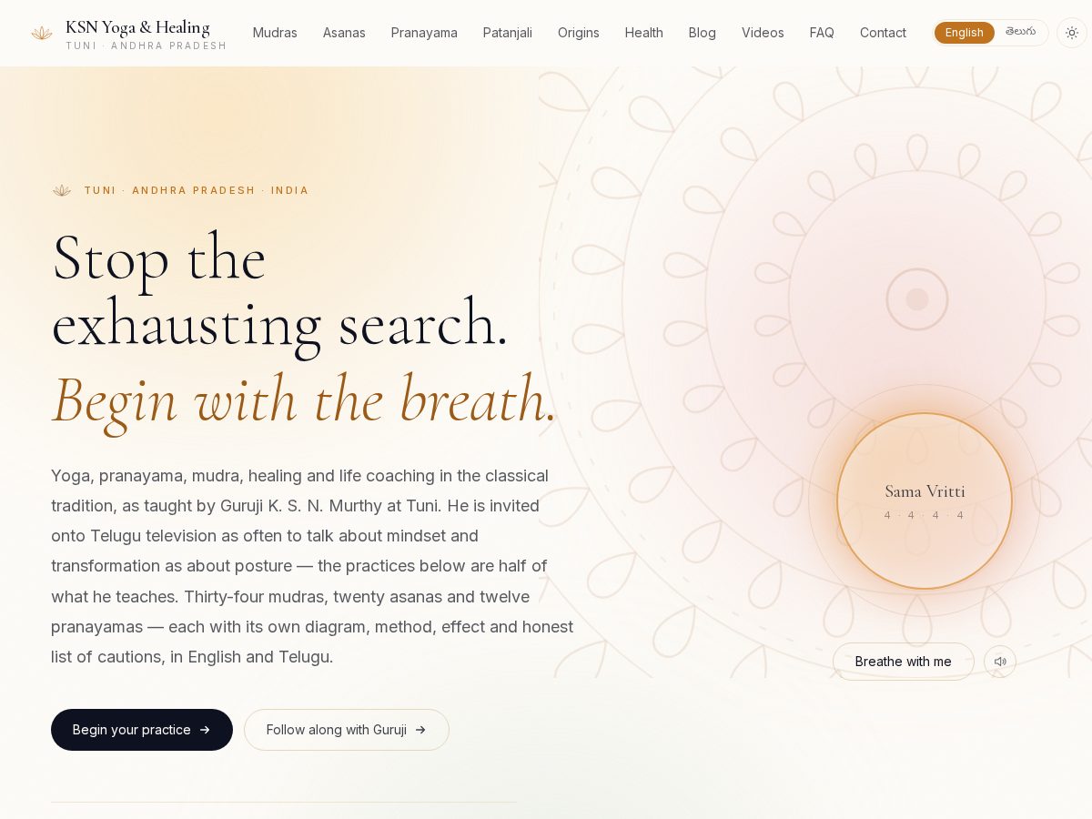 Landing-page snapshot of ksnyoga.com