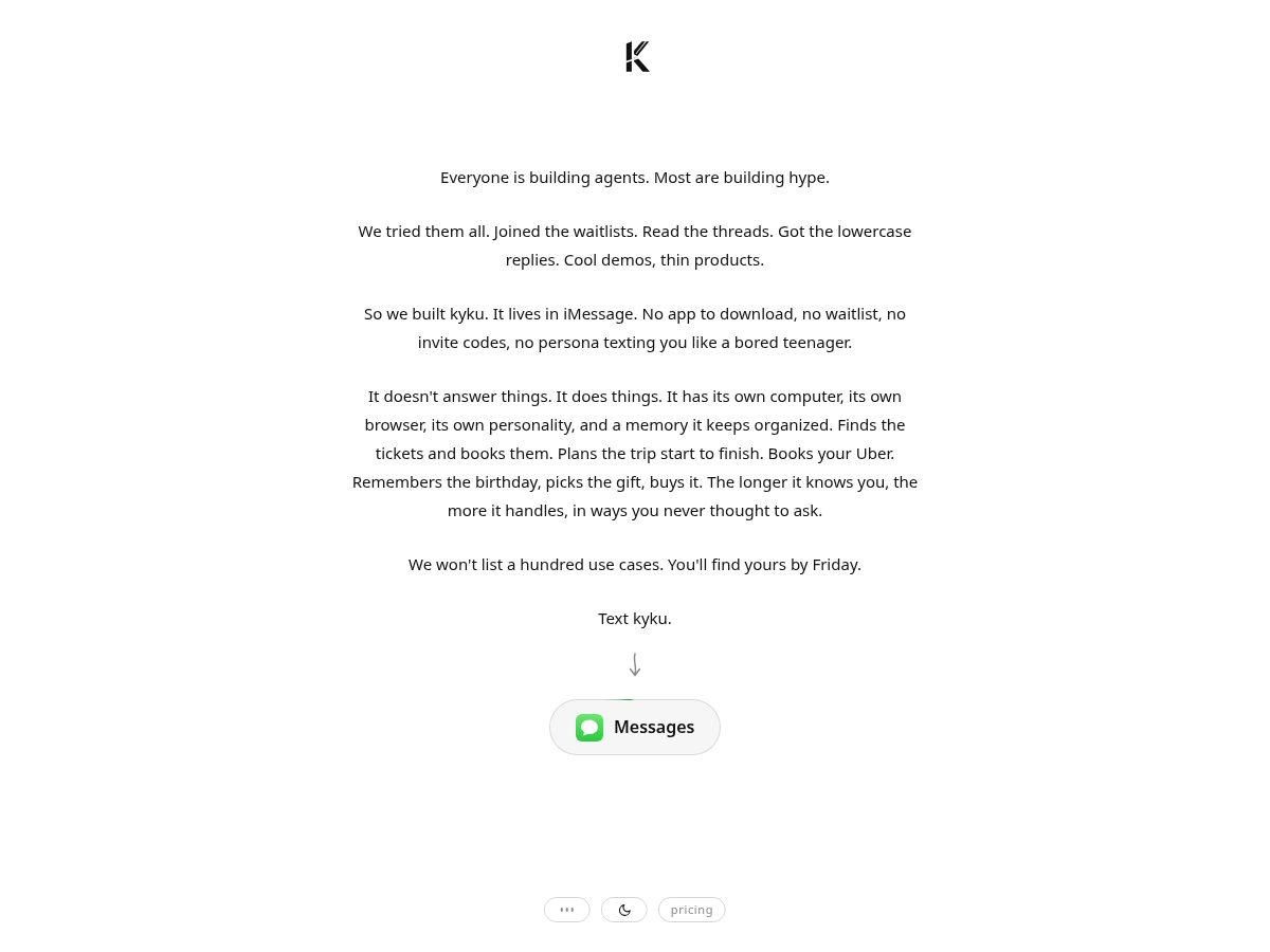 Landing-page snapshot of kyku.app