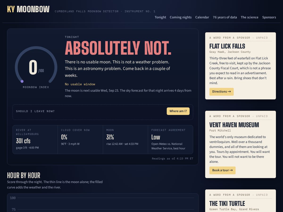 Landing-page snapshot of kymoonbow.com