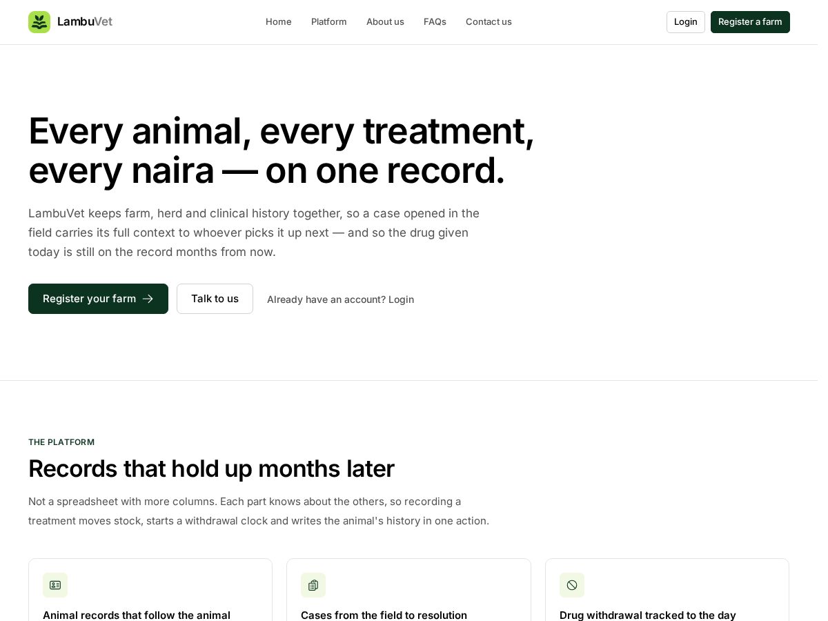 Landing-page snapshot of lambuvet.com
