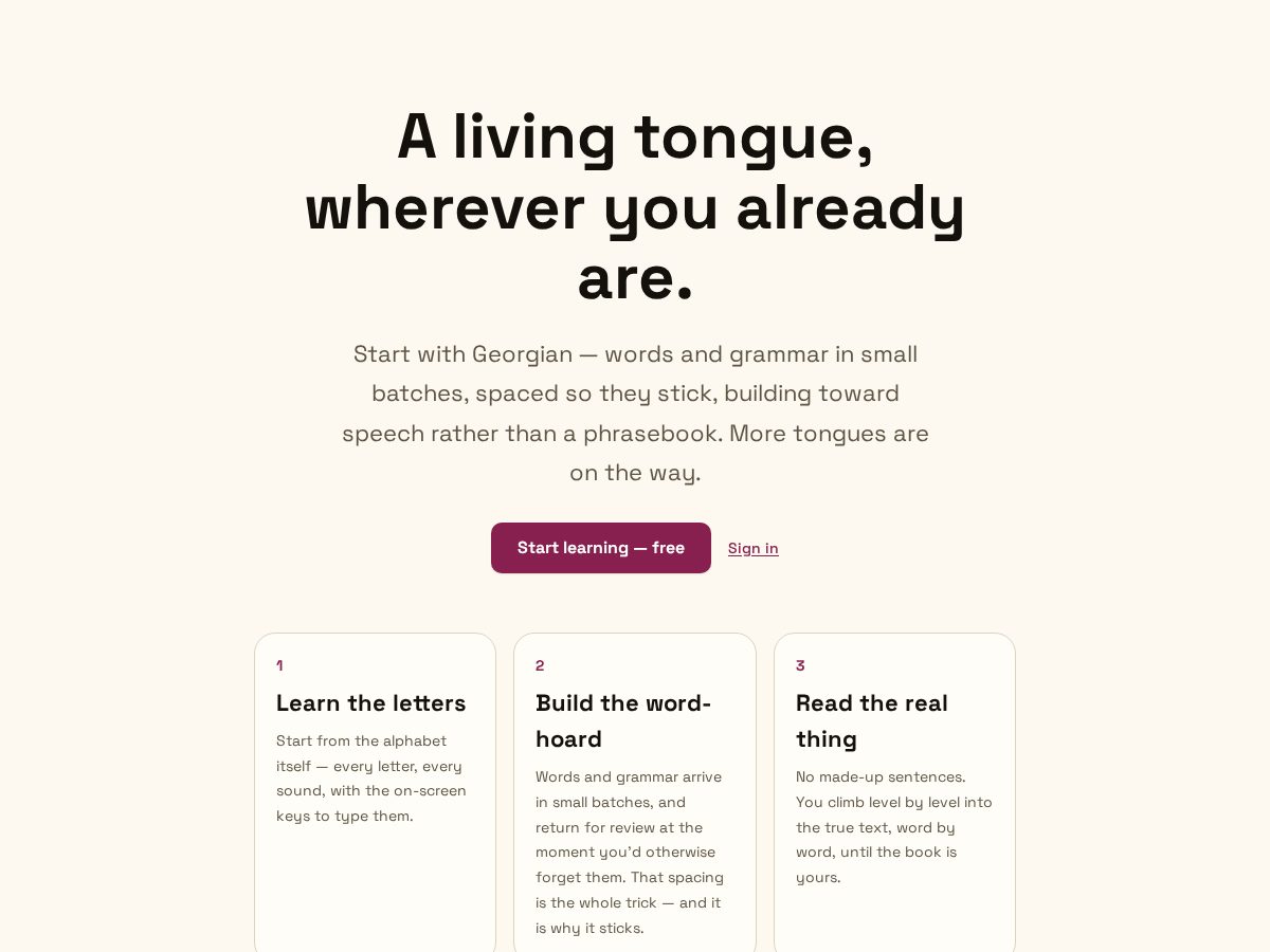 Landing-page snapshot of languagefornomads.com