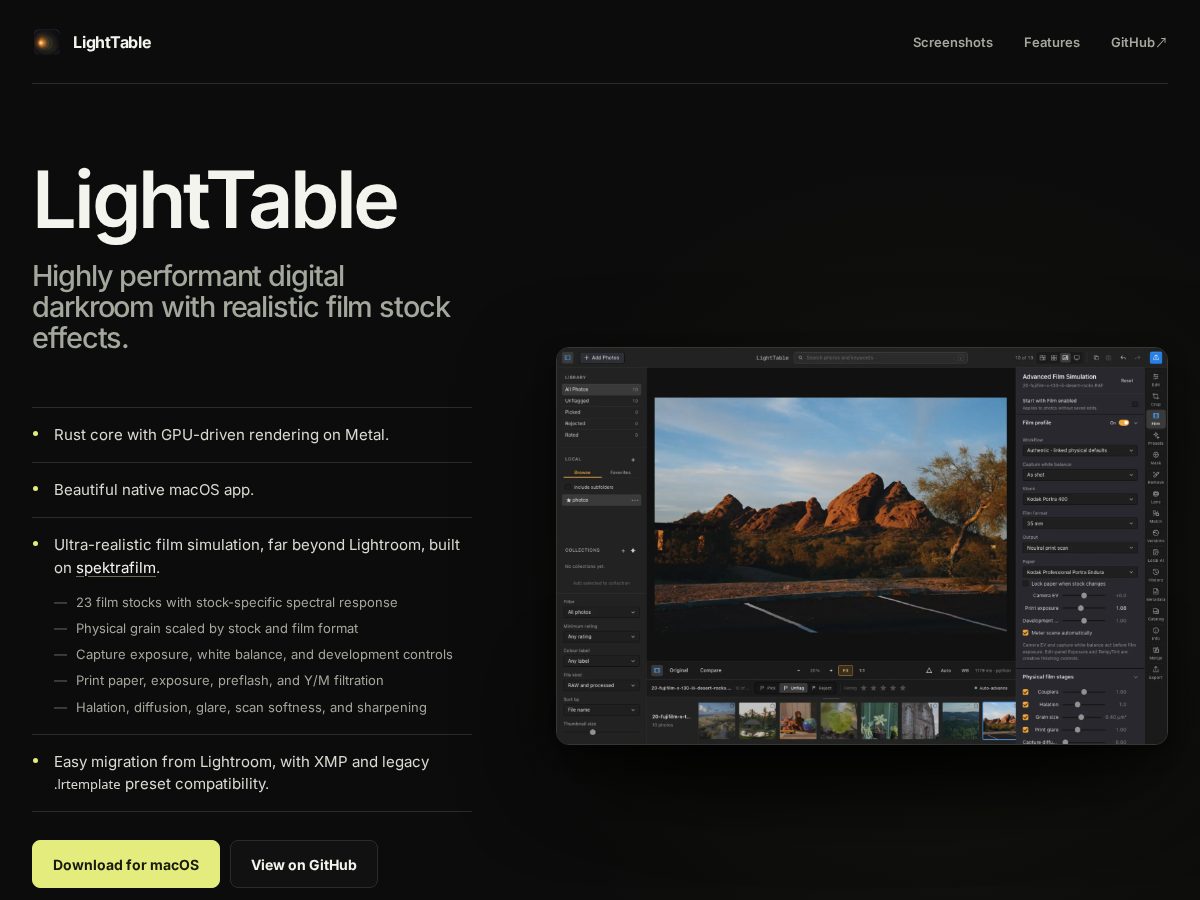 Landing-page snapshot of lighttable.app