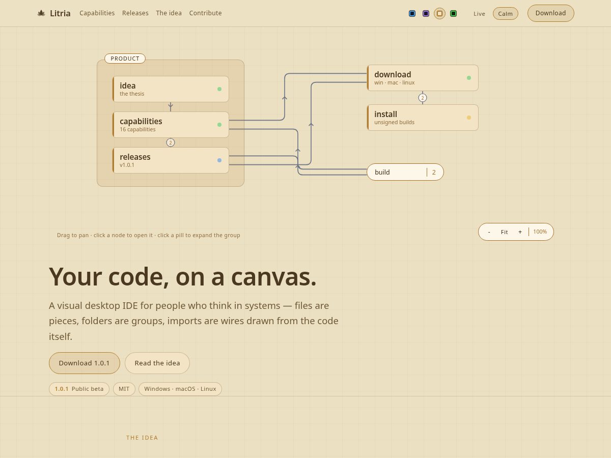 Landing-page snapshot of litria.dev